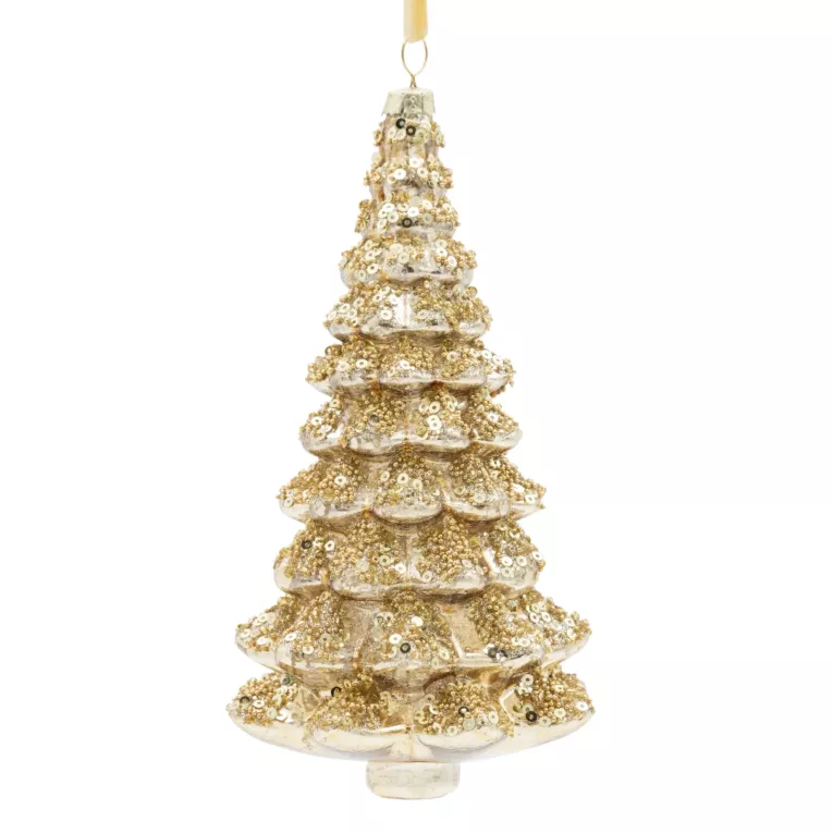 Szklana bombka choinkowa w kształcie choinki