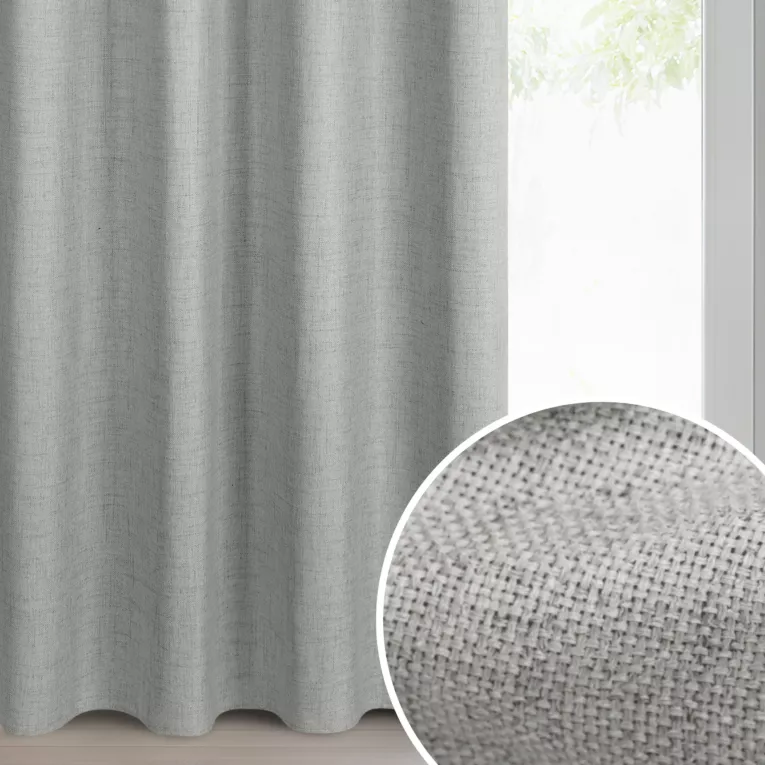 Zasłona ciemnobeżowa w stylu eko 140x270 cm taśma - JULA2