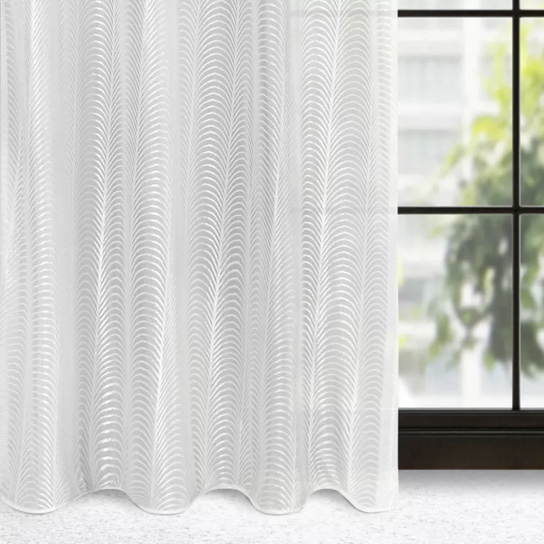 Dekoracja okienna biała z żakardowym wzorem 140x250 cm przelotka - KAMILA