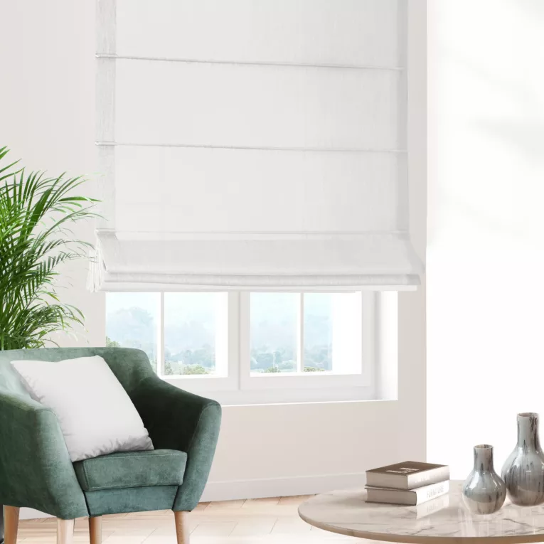 Roleta rzymska STYLE naturalna o naturalnym charakterze, z widocznym, ozdobnym splotem