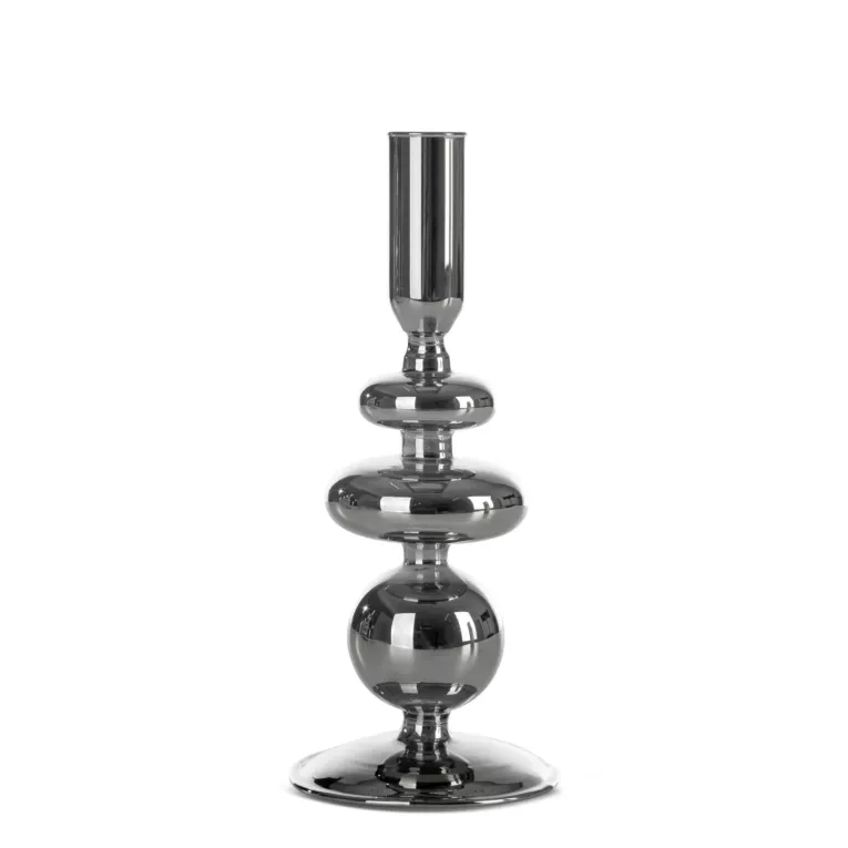 Świecznik dekoracyjny z dymionego szkła w nowoczesnym stylu