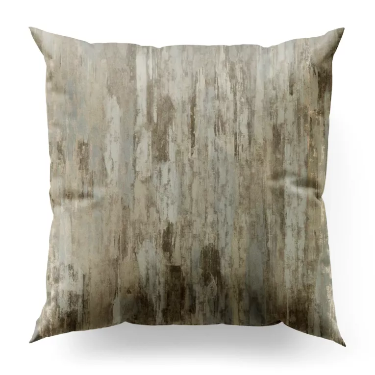 Poszewka szyta kremowo srebrzysta z welwetowej tkaniny z błyszczącym nadrukiem