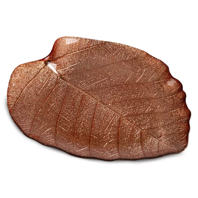 Patera EMMA ze szkła artystycznego w kształcie liścia