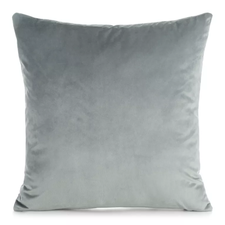 Poszewka na poduszkę 45x45 cm welwetowa, gładka srebrna o delikatnym połysku GAJA 1