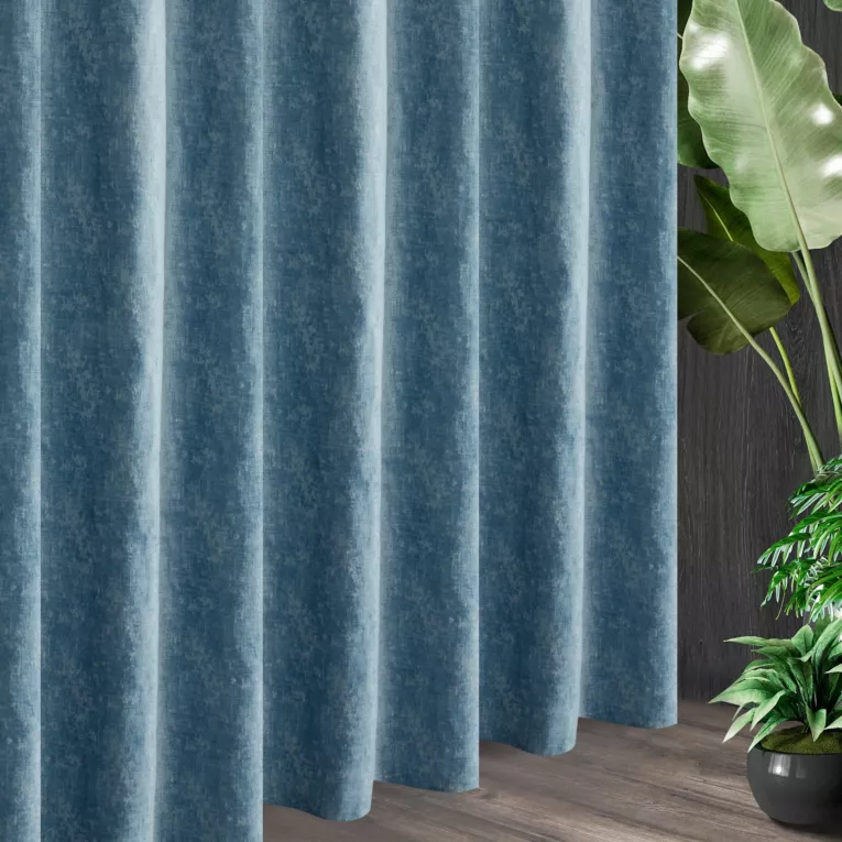 Tkanina zasłonowa, gruba, miękka, szenilowa, z efektem przecierki z kolekcji Eva Minge