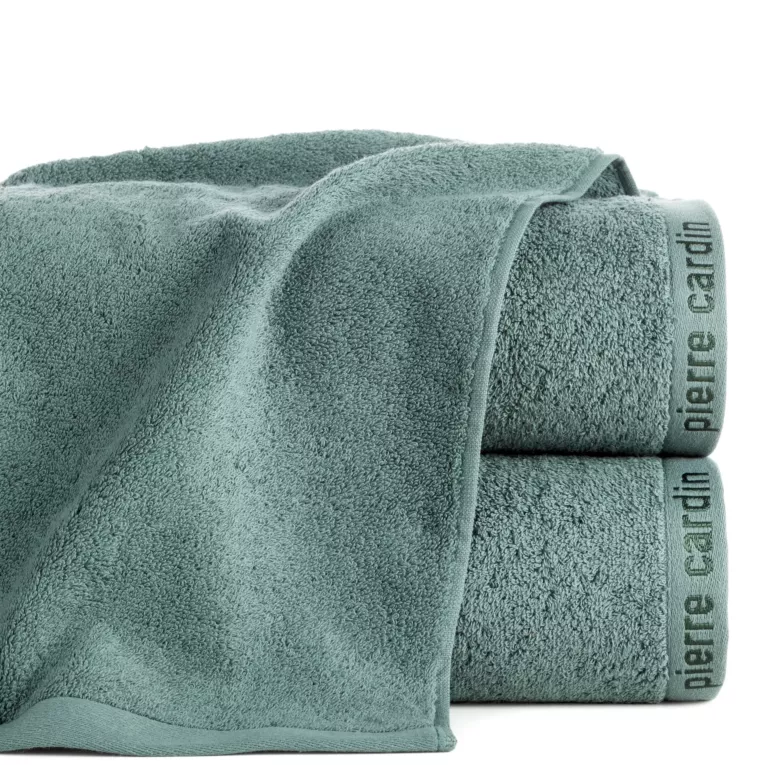 Ręcznik kąpielowy 50x90 cm bawełniany kolor ciemnomiętowy z żakardową bordiurą 430 g/m2 EVI Pierre Cardin