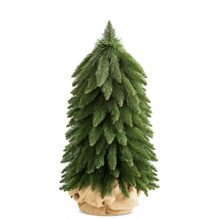 Drzewko choinkowe SLIM z podstawa owiniętą workiem jutowym