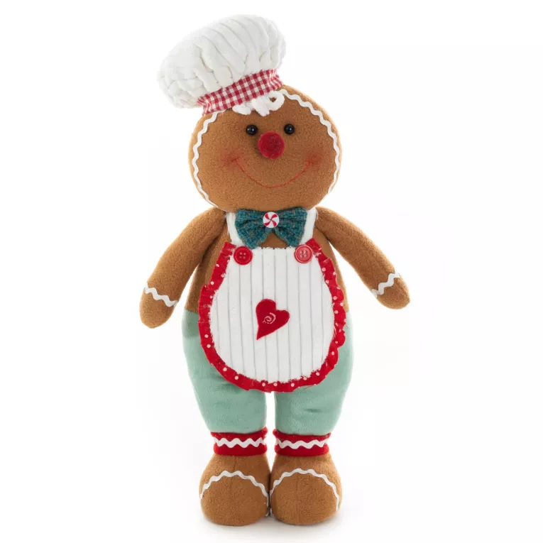 Figurka świąteczna PIERNIKOWY LUDEK w świątecznym stroju z miękkich tkanin