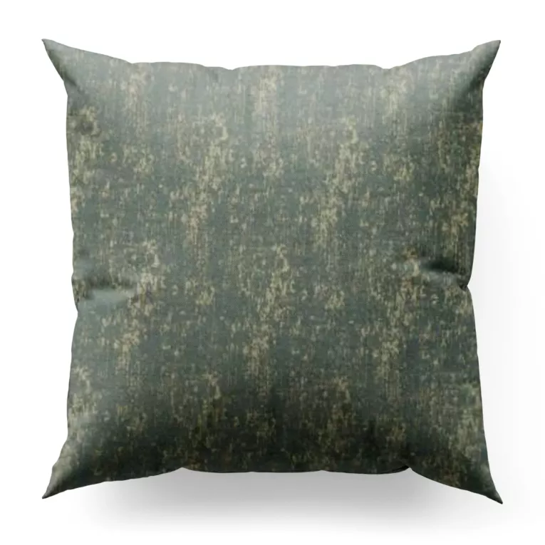 Poszewka szyta MALLORCA miętowo złocista z miękkiej tkaniny szenilowej przetykanej błyszczącą nicią