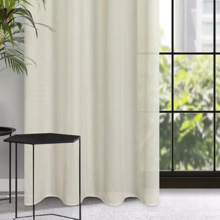 Zasłona naturalna o luźnym splocie w stylu cottage core 140x250 cm przelotka - LIDIA