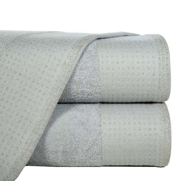 EUROFIRANY CLASSIC Ręcznik z bordiurą podkreśloną groszkami z błyszczącą lureksową nicią