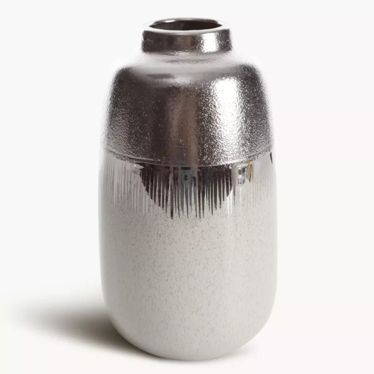 Wazon ceramiczny MAX 2 łączący fakturę granitu z lśniącą powierzchnią