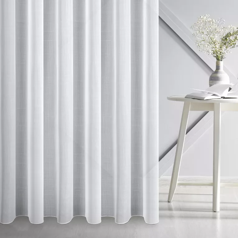 Firana szyta na taśmie 5 cm biała foto-katalityczna tkanina, oczyszczająca powietrze z substancji szkodliwych