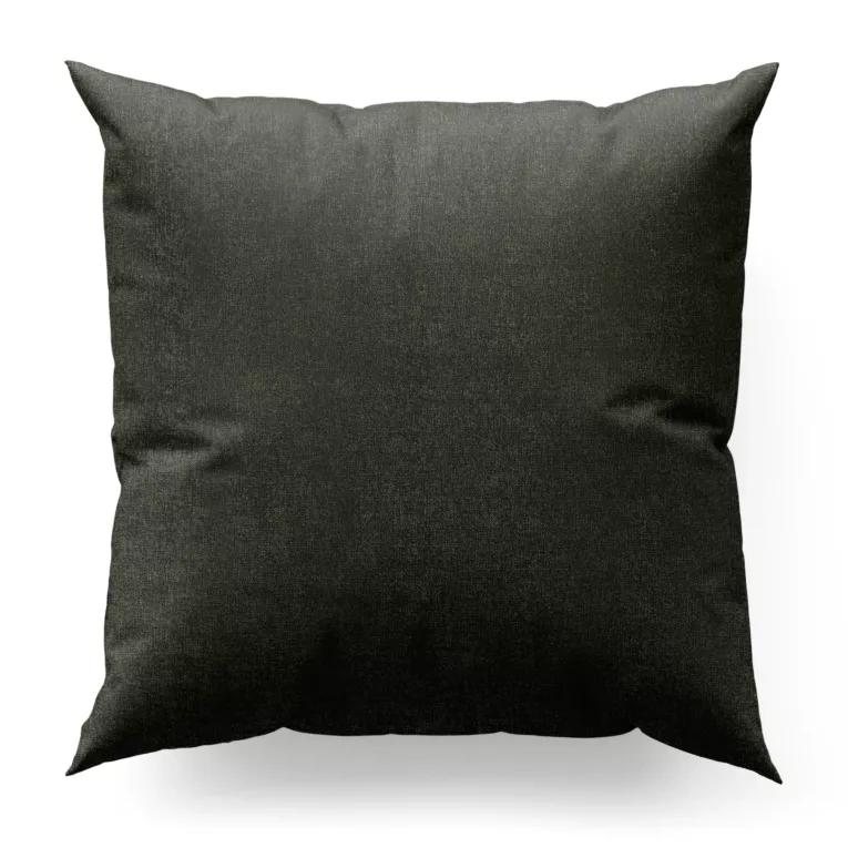 Poszewka szyta ciemnooliwkowa z miękkiej w dotyku tkaniny szenilowej