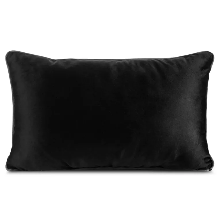 Poduszka 30 x 50 cm welwetowa czarna z kontrastującą lamówką GAJA 3
