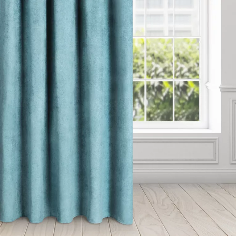 Zasłona ciemnomiętowa z matowego welwetu 140x250 cm taśma - AMAYA - Diva Line