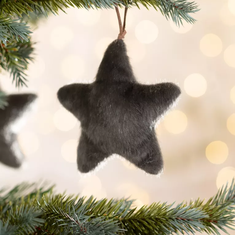 Ozdoba świąteczna GRAS miękka gwiazdka z futerka