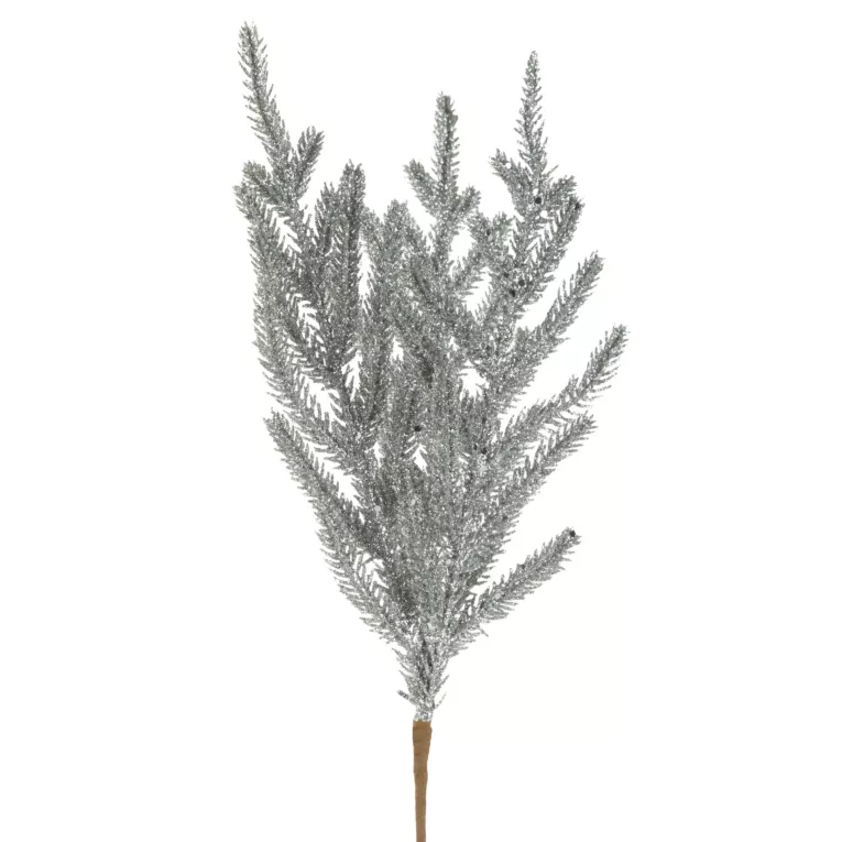 Zimowa gałązka w subtelnie lśniącym srebrnym kolorze