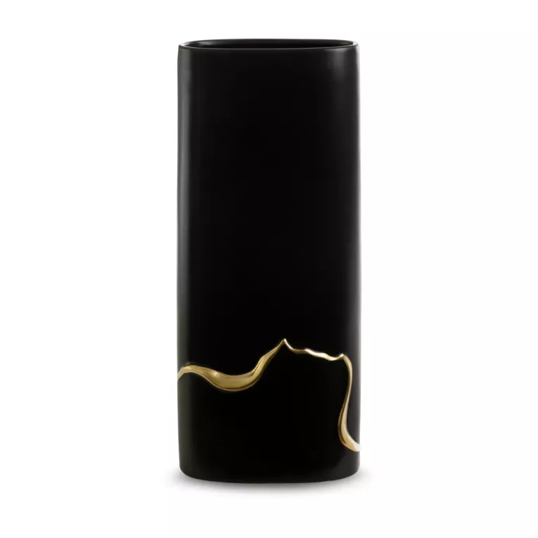 Wazon ceramiczny EBRU 2 czarno-złotym
