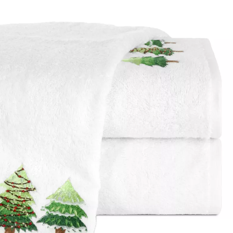 Ręcznik kąpielowy świąteczny 70X140 cm bawełniany kolor biały 450 g/m2 SANTA