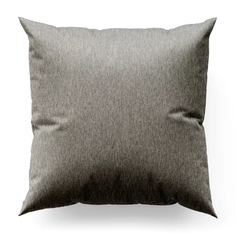 Poszewka szyta srebrna z tkaniny o melanżowej strukturze
