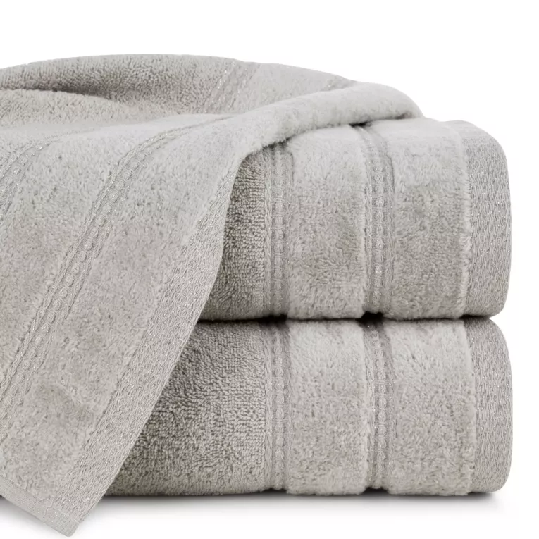 Ręcznik do rąk 30x50 cm bawełniany kolor beżowy zdobiony błyszczącymi paseczkami 500 g/m2 GLORY 4