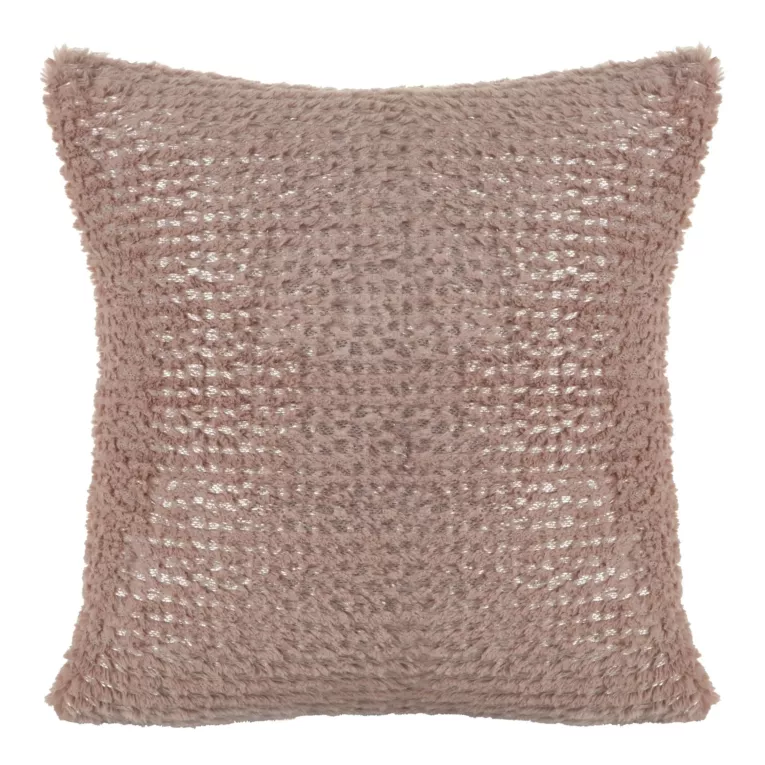 Design 91 Poszewka HAVANA o strukturze futra ze srebrnym nadrukiem, spód polarowy