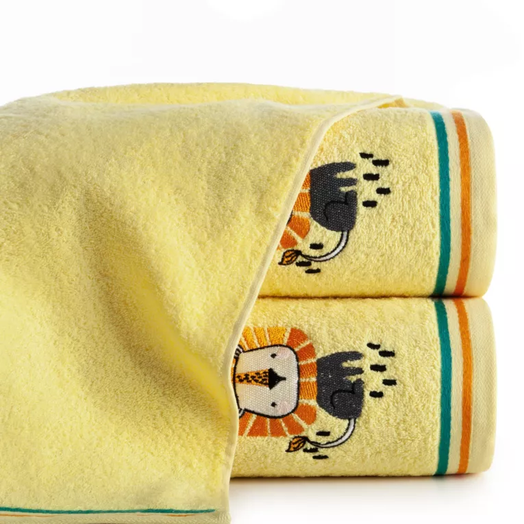 Ręcznik kąpielowy dziecięcy 50x90 cm bawełniany kolor żółty,pomarańczowy 450 g/m2 BABY 69