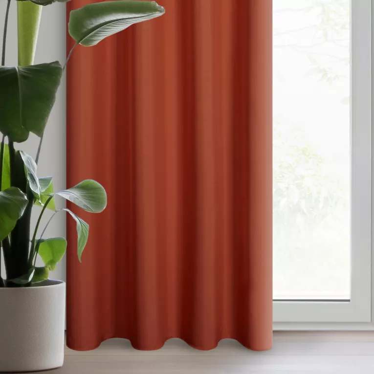 Zasłona ceglasta z matowej gładkiej tkaniny 140x250 cm przelotka - RITA