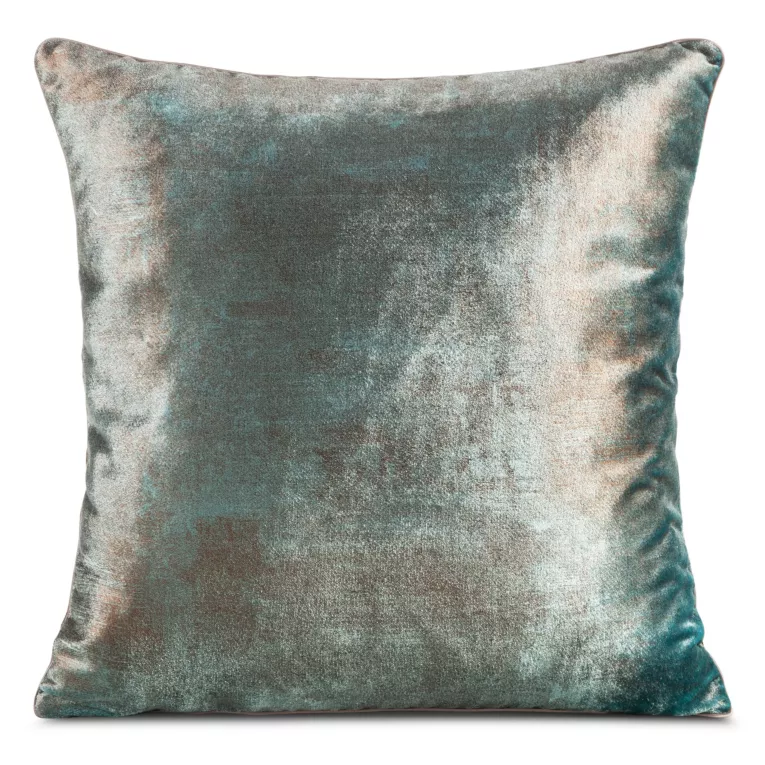 Komplet 2 szt poszewek na poduszkę 40x40 cm welwetowych, błękitno brązowych z elegancką wypustką
