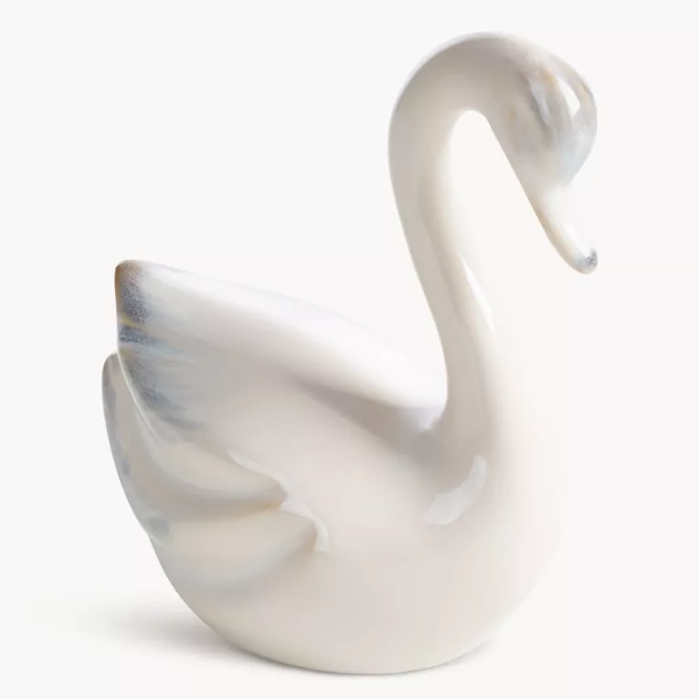 Figurka dekoracyjna łabędź  kremowa 13x7x15 cm AVANI