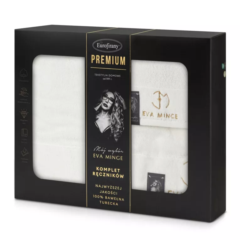 Zestaw ręczników bawełnianych na prezent 3 szt kolor kremowy 550 g/m2 GAJA Eva Minge