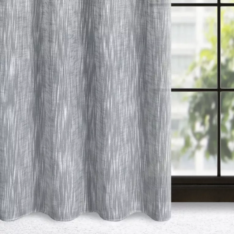 Zasłona stalowa o widocznym splocie w stylu eko 140x250 cm przelotka - ANIKA