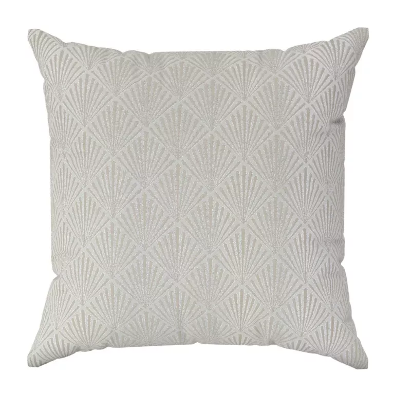 Poszewka szyta kremowa z tkaniny, z geometrycznym wzorem, z dodatkiem połyskującej nici