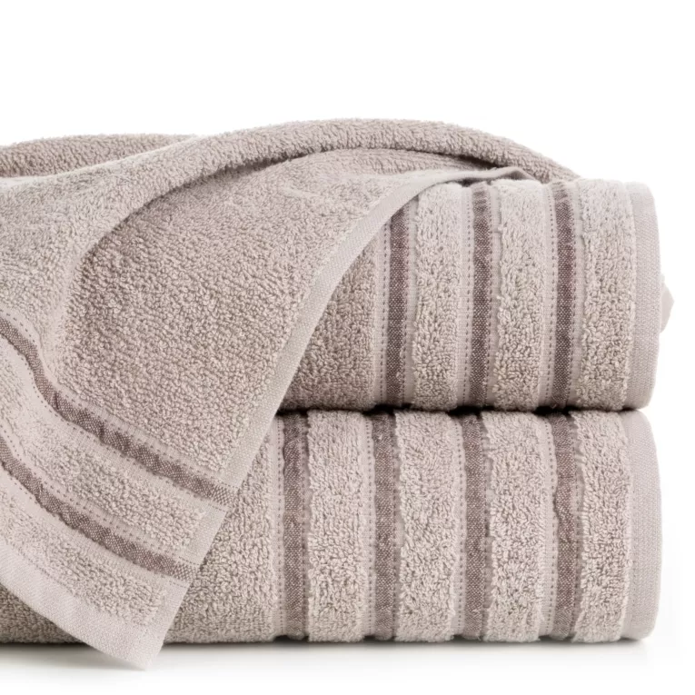 Ręcznik klasyczny JASPER z bordiurą podkreśloną delikatnymi brązowymi paskami