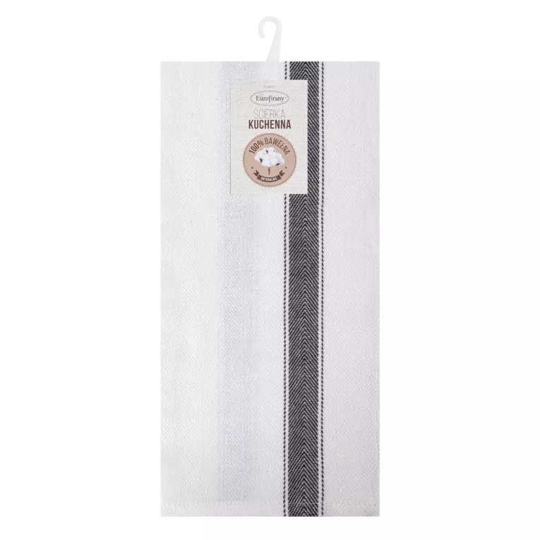 Komplet ściereczek kuchennych 2szt 50x70 cm bawełniany kolor stalowy w pasy 200 g/m2 SOFIA