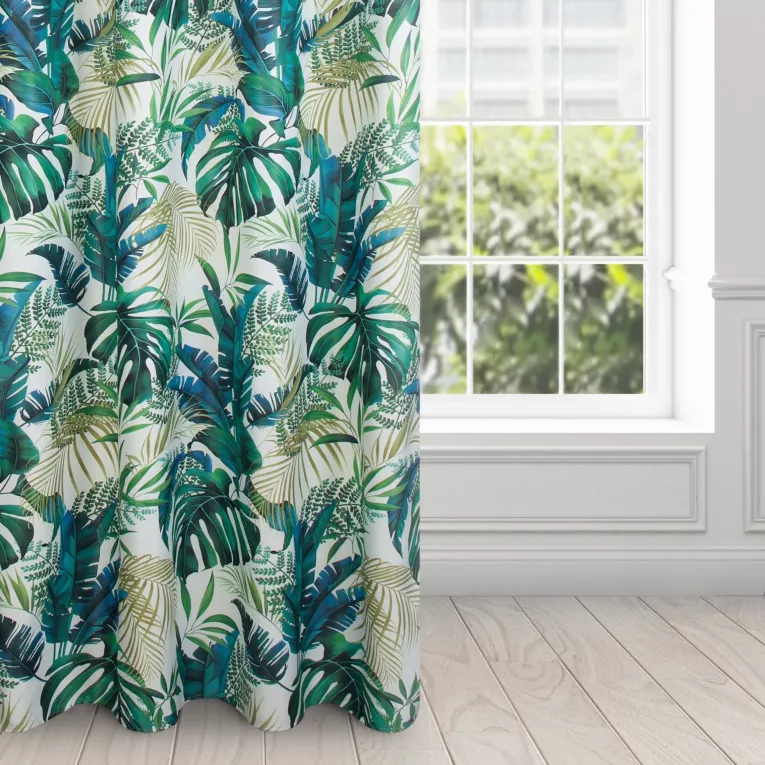 Zasłona zaciemniająca NELLY typu blackout z motywem egzotycznych liści