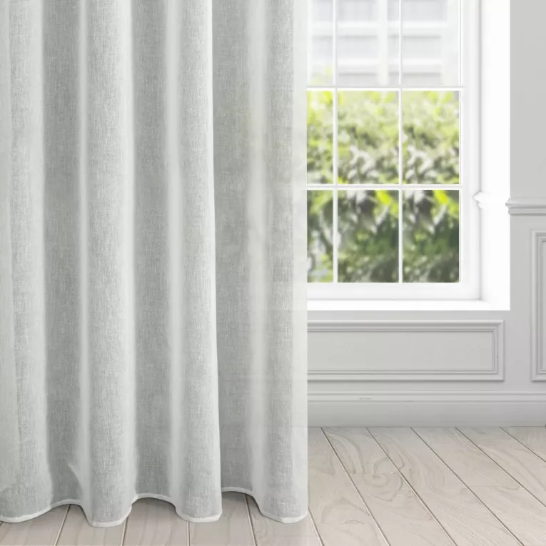 Firana srebrna z etaminy o naturalnym splocie przeplatana subtelnie lśniącą nitką 140x250 cm przelotka - ALICJA