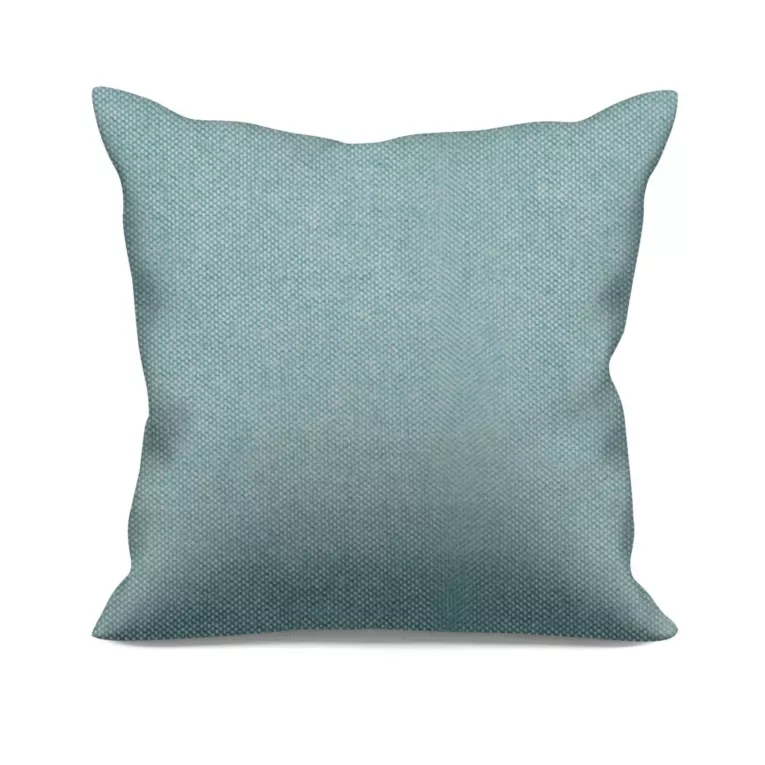 Poszewka szyta jasnoturkusowa miękka, szenilowa tkanina o wyraźnym splocie i delikatnym połysku