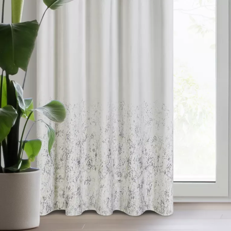 Zasłona kremowa z przecieranym wzorem z miękkiego welwetu 140x270 cm taśma MIRELA