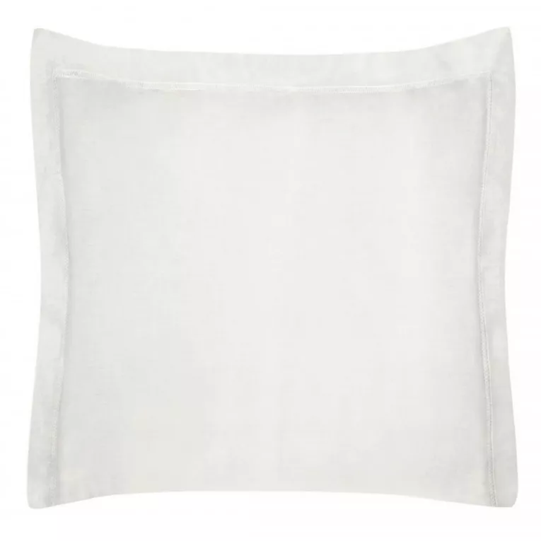 Poszewka na poduszkę 40x40 cm bawełniana kremowa z satynowym połyskiem i ozdobną kantą NOVA COLOUR