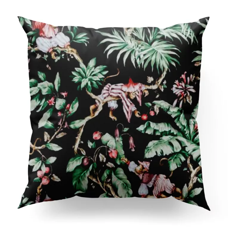 Poszewka szyta GUARANA wielokolorowa z tkaniny o płóciennym splocie z egzotycznym nadrukiem