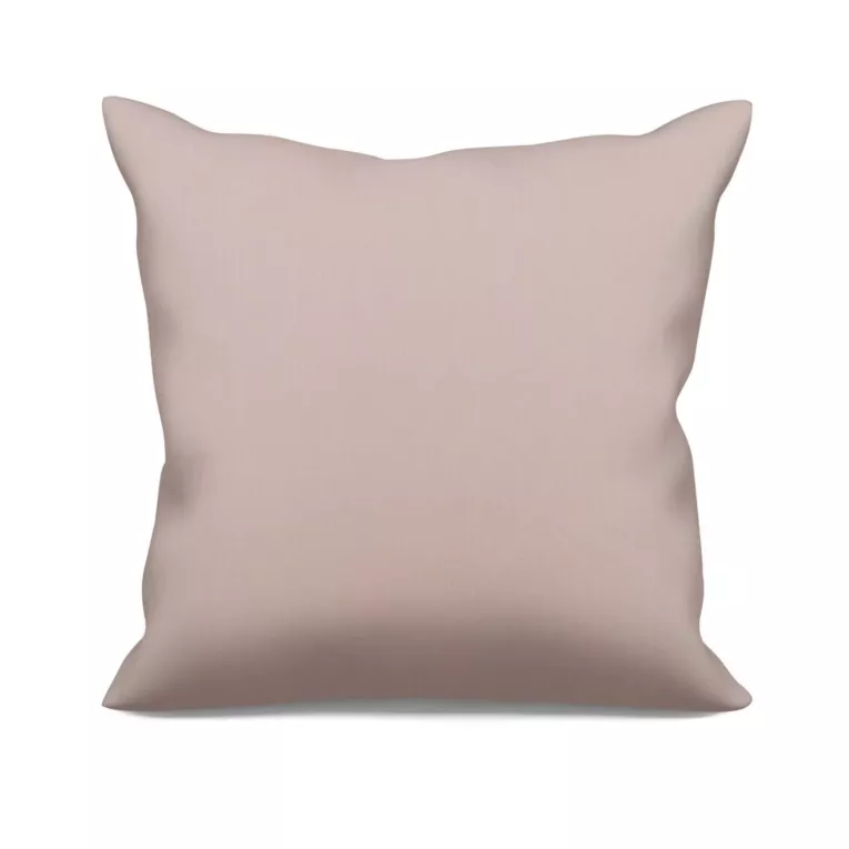 Poszewka szyta STYLE pudrowo różowa o naturalnym charakterze, z widocznym, ozdobnym splotem