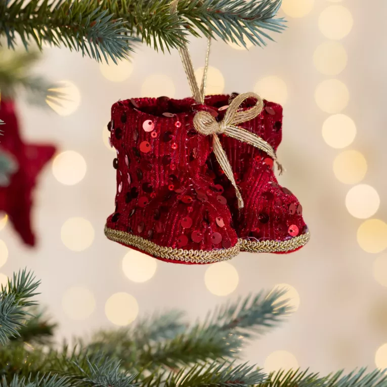 Ozdoba choinkowa BUCIKI z lśniącymi cekinami