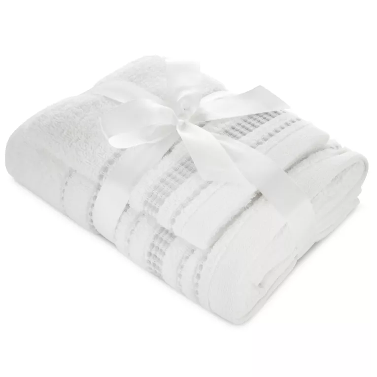 Zestaw ręczników bawełnianych na prezent 2 szt kolor biały 500 g/m2 JOLY