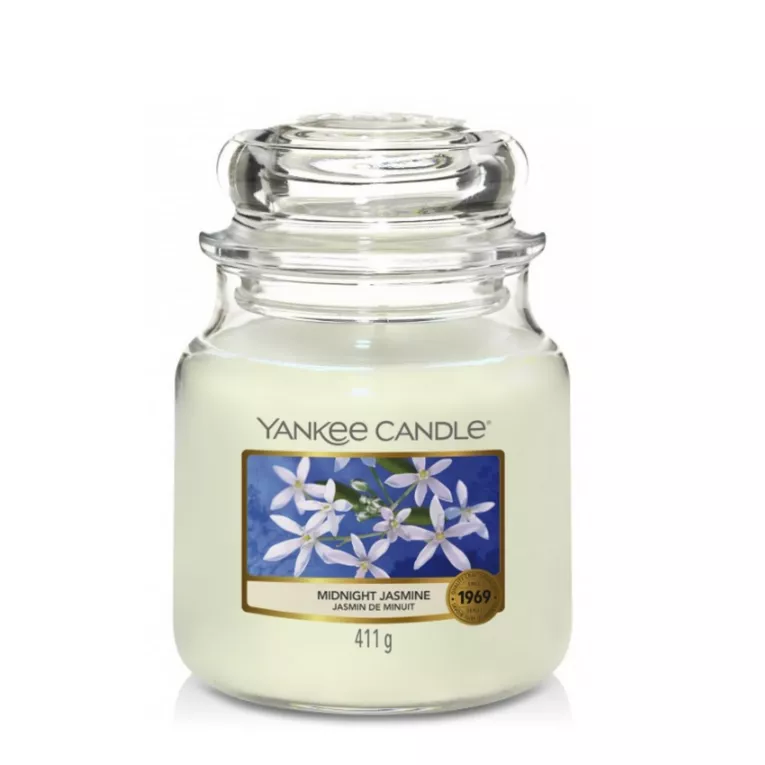 YANKEE CANDLE - Średnia świeca zapachowa w słoiku -  Midnight Jasmine