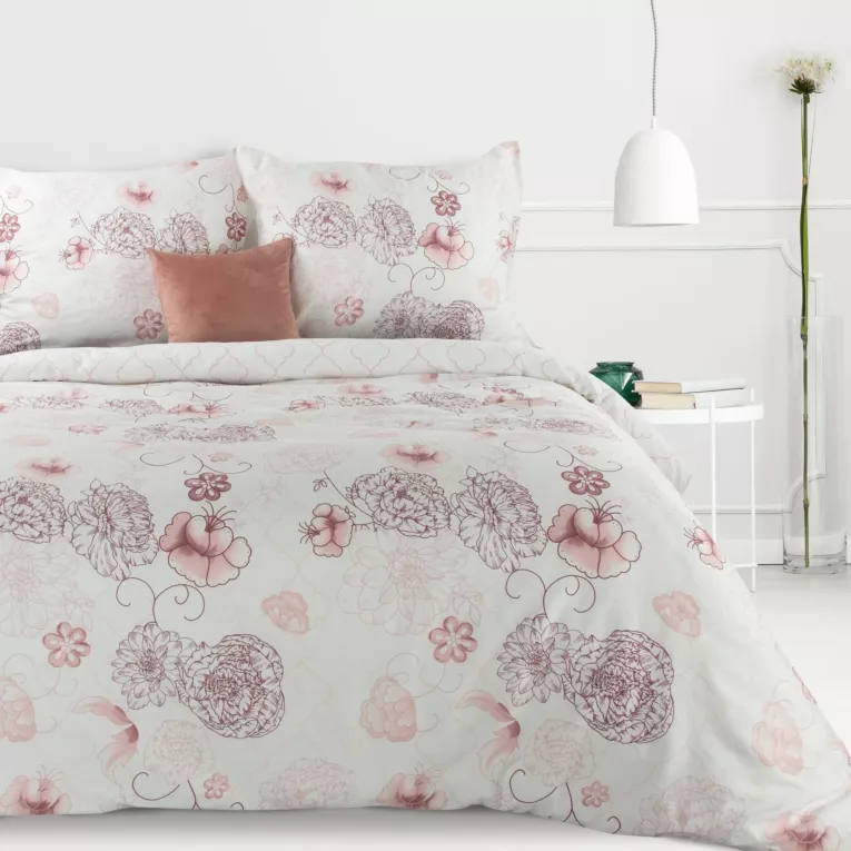 EUROFIRANY CLASSIC Komplet pościeli z wysokogatunkowej satyny bawełnianej z motywem kwiatowym