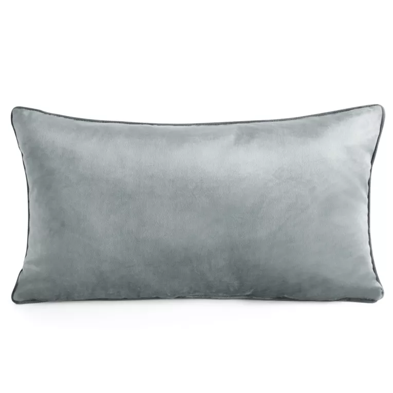 Poduszka 30 x 50 cm welwetowa stalowa z kontrastującą lamówką GAJA 3