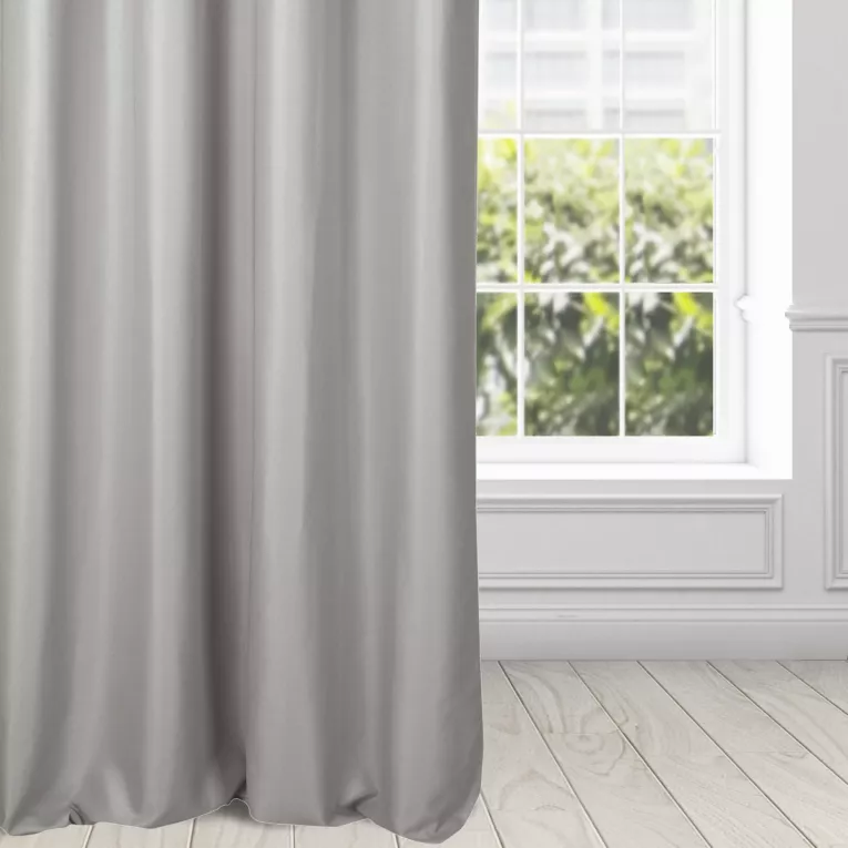 Zasłona jasnobeżowa z tkaniny lureksowej 140x250 cm przelotka - AGGIE