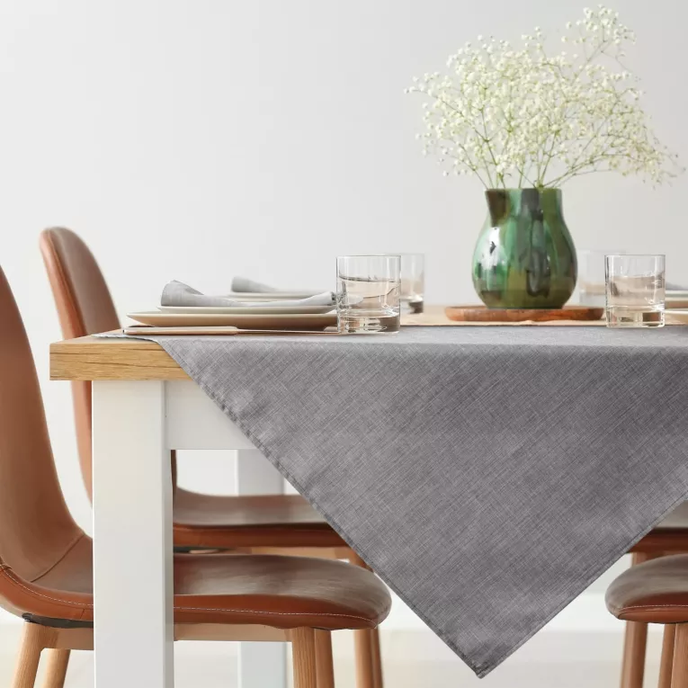 Obrus na stół 85x85 cm srebrny wodoodporny - KATE